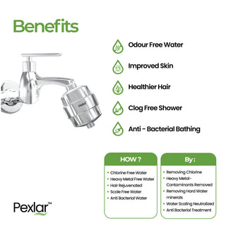 Shower Filter for Bathroom & Tap | Multi Stage Purification | Reduces Chlorine | Long Cartridge Life