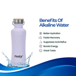 Pexlar Alkaline Water Filter Bottle | Stainless Steel, Alkaline Water Bottle, 850 ml