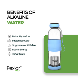 Alkaline Water Filter Bottle | Borosilicate Glass | Water Bottle with Filter inside | 500 ml