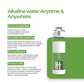 Pexlar Multi Stage Perfect Hydration Alkaline Water Bottle | 650 ml | Filter Inside | BPA Free