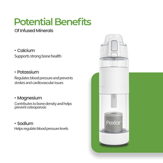 Pexlar Multi Stage Perfect Hydration Alkaline Water Bottle | 650 ml | Filter Inside | BPA Free