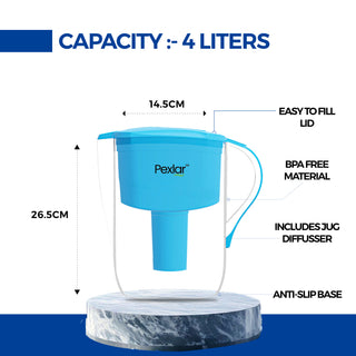 Alkaline Water Filter Jug | Alkaline Water Generator | 4 Litres | BPA Free