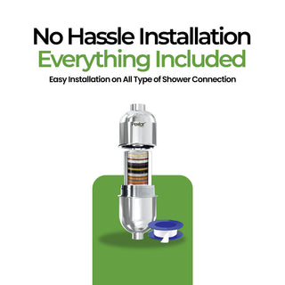 Pexlar Universal Shower Filter for Bathroom & Tap - Multi Stage Purification - Reduces Chlorine - Long Cartridge Life