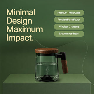 Pexlar Hydrogen Water Cup - 400ml - High-Grade Pyrex Glass - Advanced SPE and PEM technology