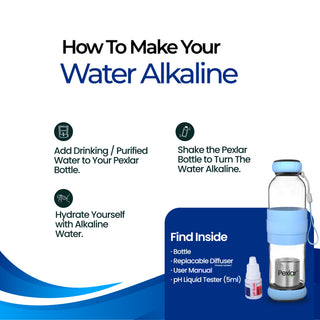 Alkaline Water Filter Bottle | Borosilicate Glass | Water Bottle with Filter inside | 500 ml