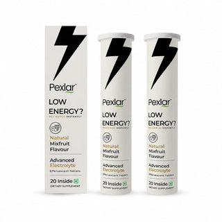 Pexlar Advanced Electrolyte Tablet - Zero Sugar - 20 Effervescent Tablets - Natural Mixfruit Flavour